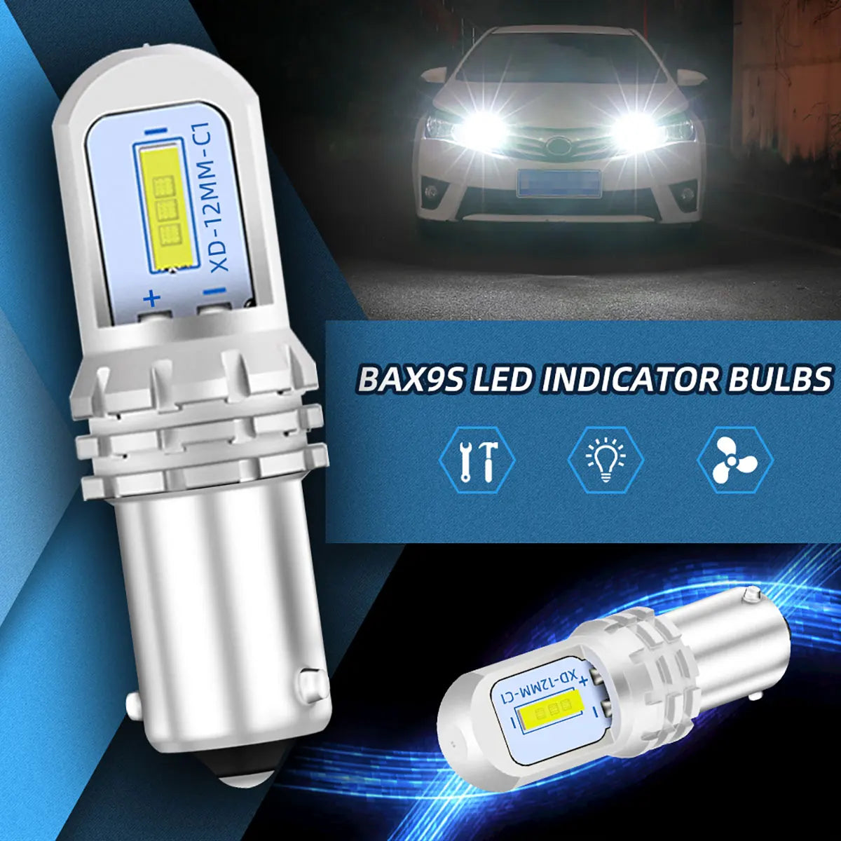 Luces LED De Marcha Atrás Para Coche, 1 Piezas, Canbus, BA9S, BAX9S, BAY9S, 1860 SMD, Chips, Bombillas, Luces De Estacionamiento Impermeables, 12V