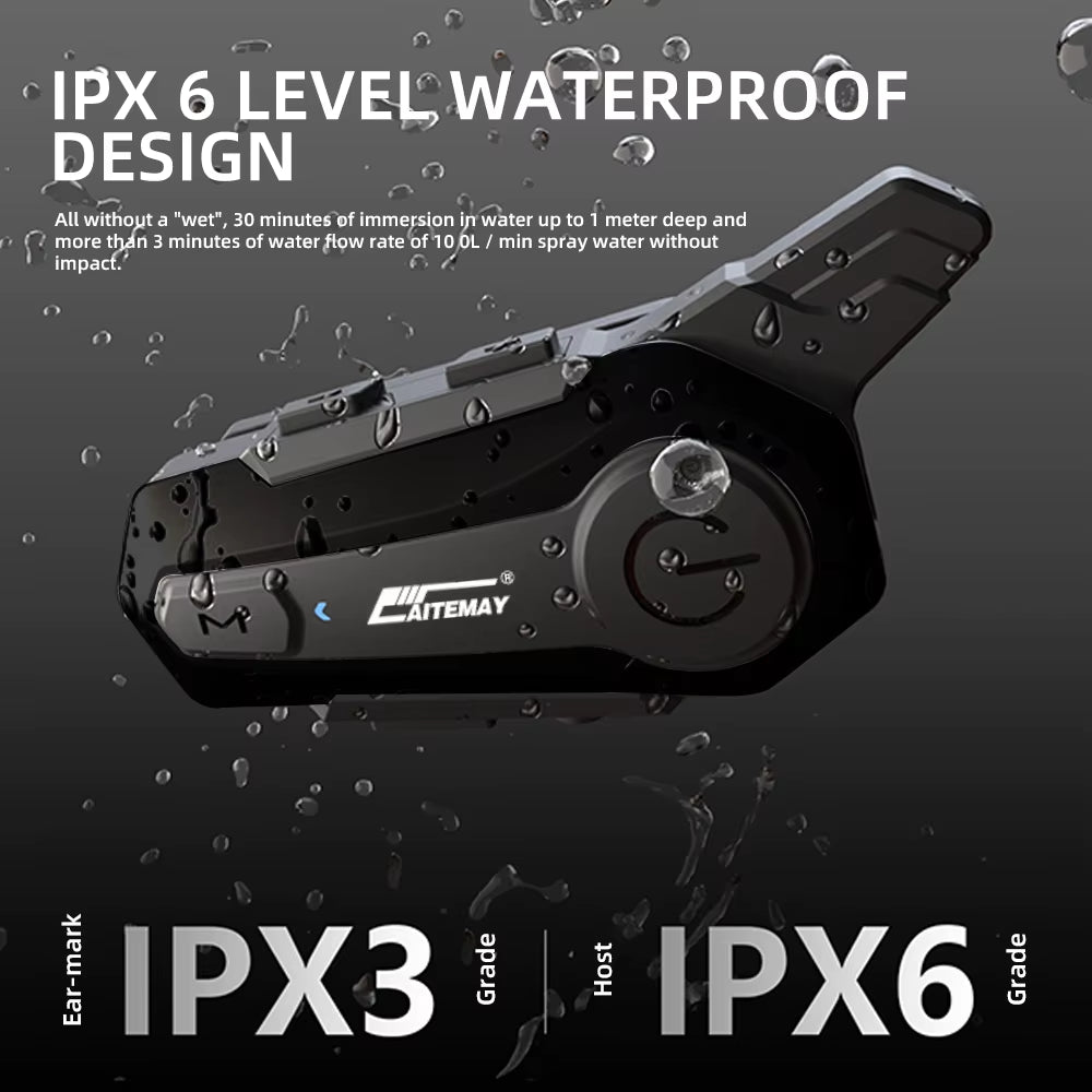 X1 plus Motocicleta Bluetooth 1000M Intercomunicador Casco Auriculares Para 2 Conductores Intercomunicador Moto Impermeable Interfono Auricular