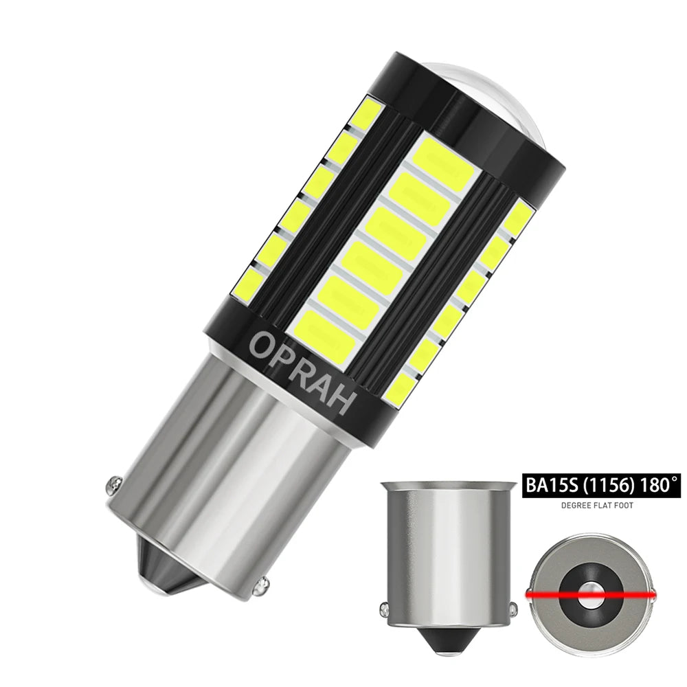 10 Uds Luz De Camión De Coche 12V 24V LED 5630SMD 1156 BAU15S PY21W P21W 1157 BAY15D Bombilla 7440 7443 Lámpara De Señal Canbus Luz De Circulación DRL