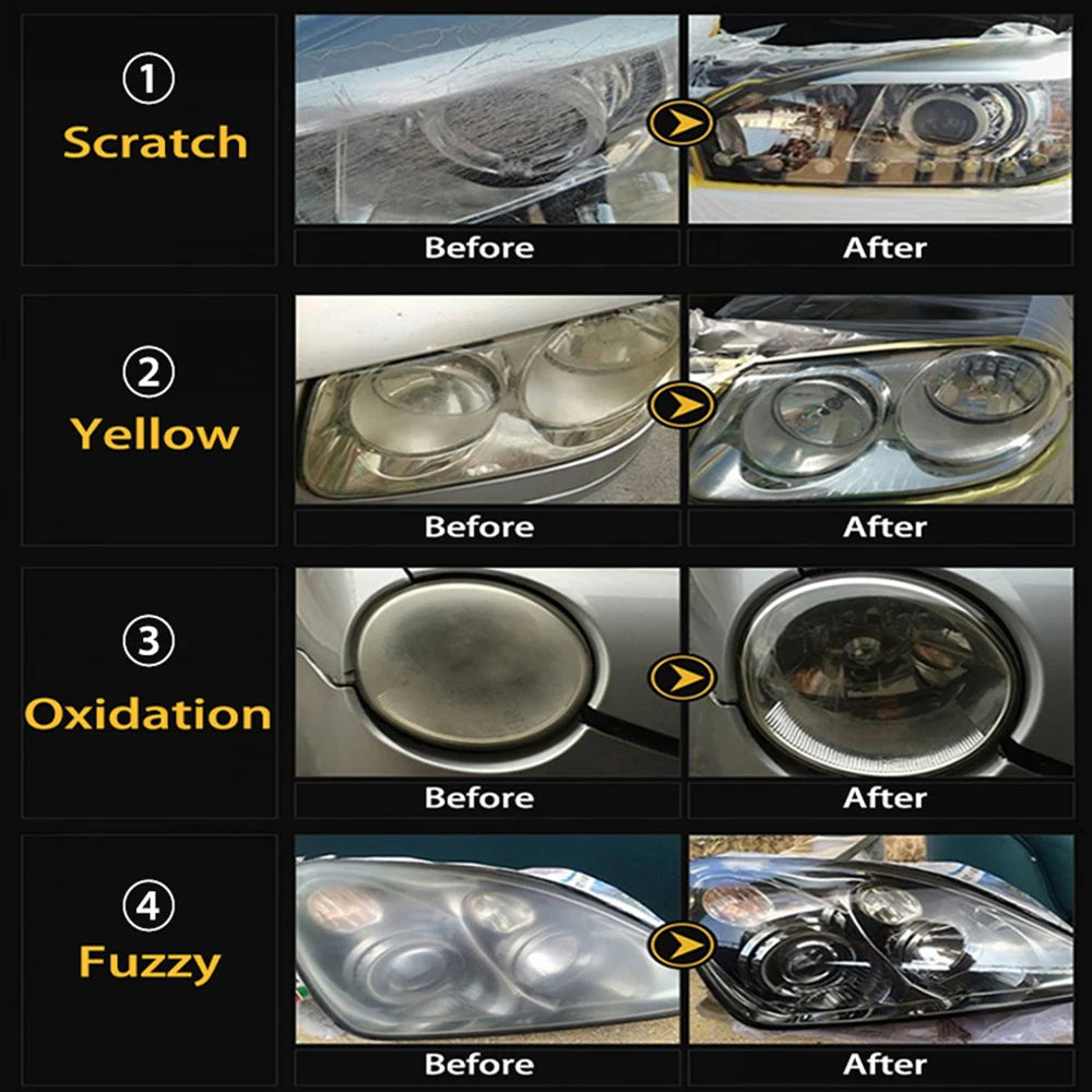 Kit De Restauración De Faros Delanteros De Coche, Pulidor De Luz, Restaurador, Reparación, Pasta De Pulido, Detalles, Faro De Plástico, Encerado, Polímero Líquido