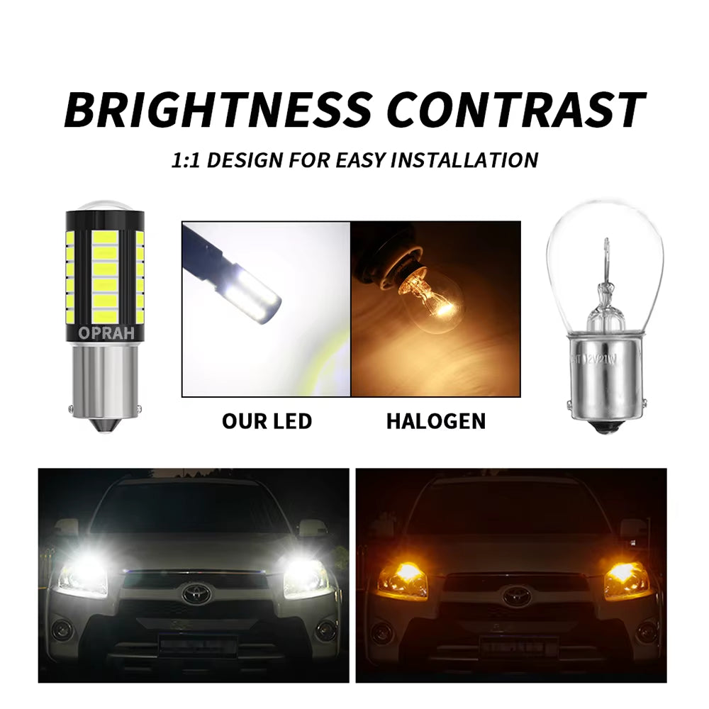 10 Uds Luz De Camión De Coche 12V 24V LED 5630SMD 1156 BAU15S PY21W P21W 1157 BAY15D Bombilla 7440 7443 Lámpara De Señal Canbus Luz De Circulación DRL