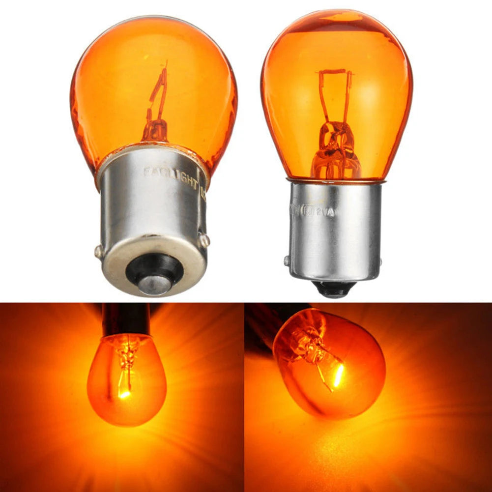 2 Uds 1156 BA15S Vidrio De Alta Potencia Bajo Consumo Luz De Freno De Coche Lámpara Indicadora 21W DC12V Blanco/Ámbar # 289597