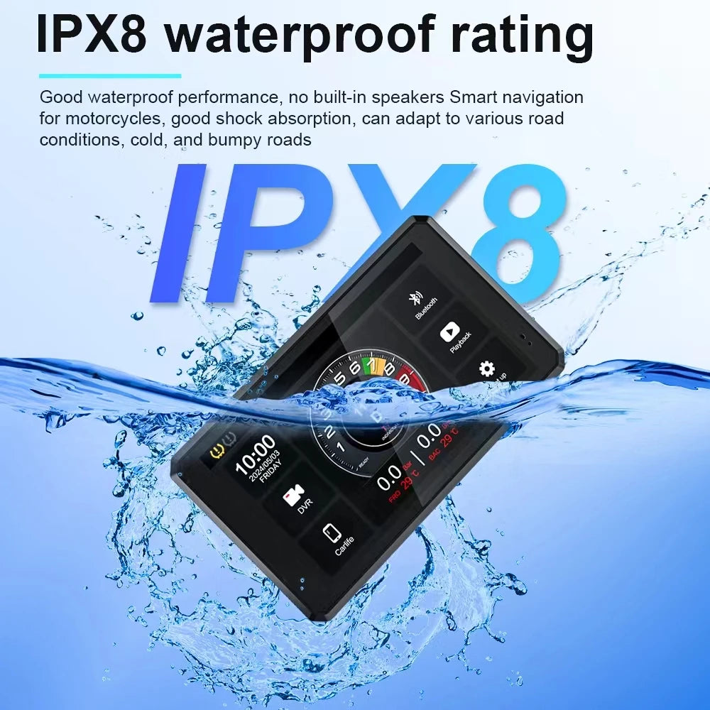 Pantalla Incell De Navegación Para Motocicleta De 6 Pulgadas, 1440X720, Carplay Inalámbrico, Android, Auto, Motor GPS, Monitor DVR, TPMS Opcional