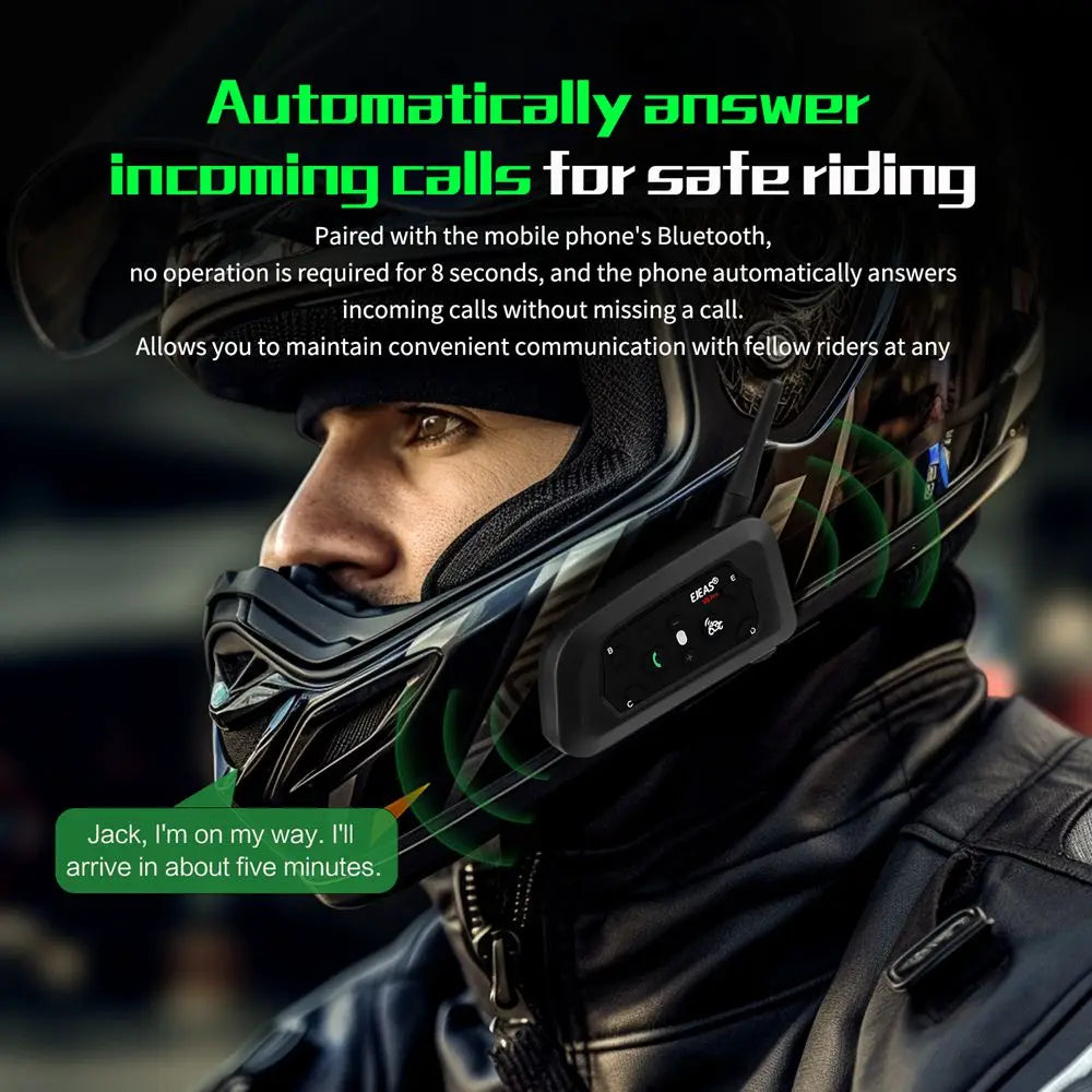 V6 PRO + Intercomunicador Para Casco De Motocicleta Auriculares Bluetooth Soporte EUC CVC Reducción De Ruido Impermeable IP67 Tiempo De Espera 260H