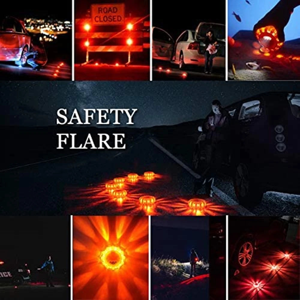 Luces LED Recargables Por USB Para Carretera, Luces De Emergencia, Advertencia En La Carretera, Baliza De Seguridad Para Coche, Kit De Llamarada De Disco Intermitente Con Base Magnética