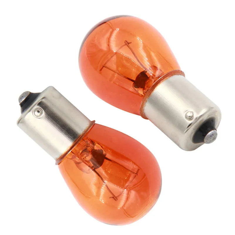 2 Uds 1156 BA15S Vidrio De Alta Potencia Bajo Consumo Luz De Freno De Coche Lámpara Indicadora 21W DC12V Blanco/Ámbar # 289597
