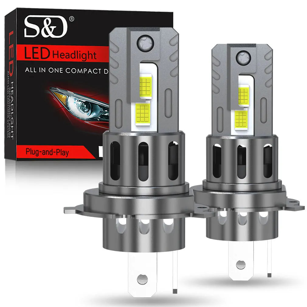30000LM H4 Faros LED 48 Uds 3570 Chips CSP Turbo Ventilador Canbus 9003 H4 Bombillas LED Para Coche Motocicleta 6500K 12V 24V