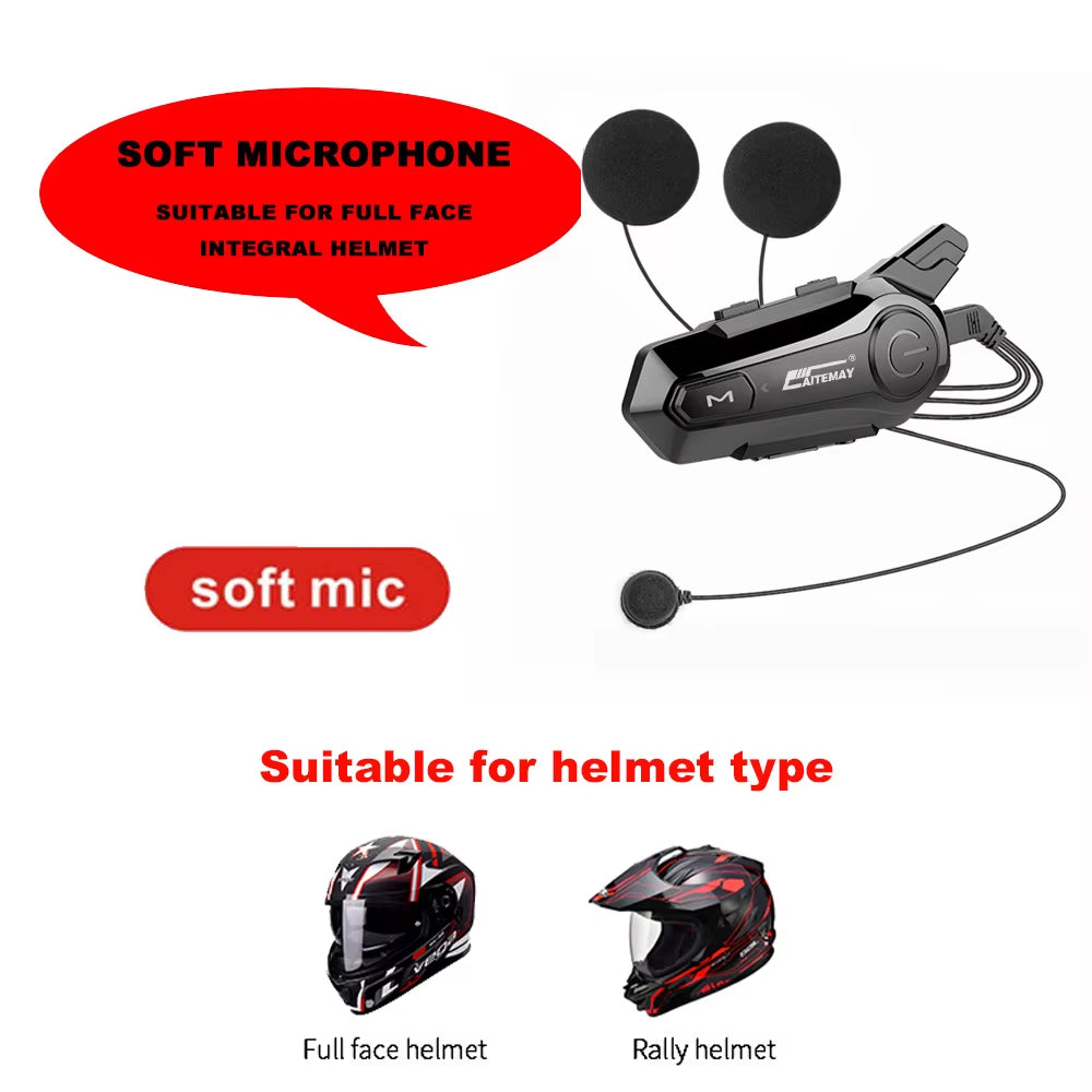 X1 plus Motocicleta Bluetooth 1000M Intercomunicador Casco Auriculares Para 2 Conductores Intercomunicador Moto Impermeable Interfono Auricular