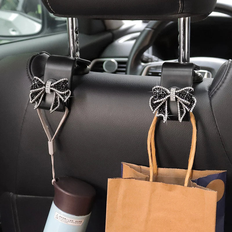 Lindos Ganchos De Seguridad Para Asiento De Vehículo, Organizador De Soporte Para La Cabeza, Colgador De Comestibles, Bolsa, Accesorios De Coche, Suministros De Almacenamiento