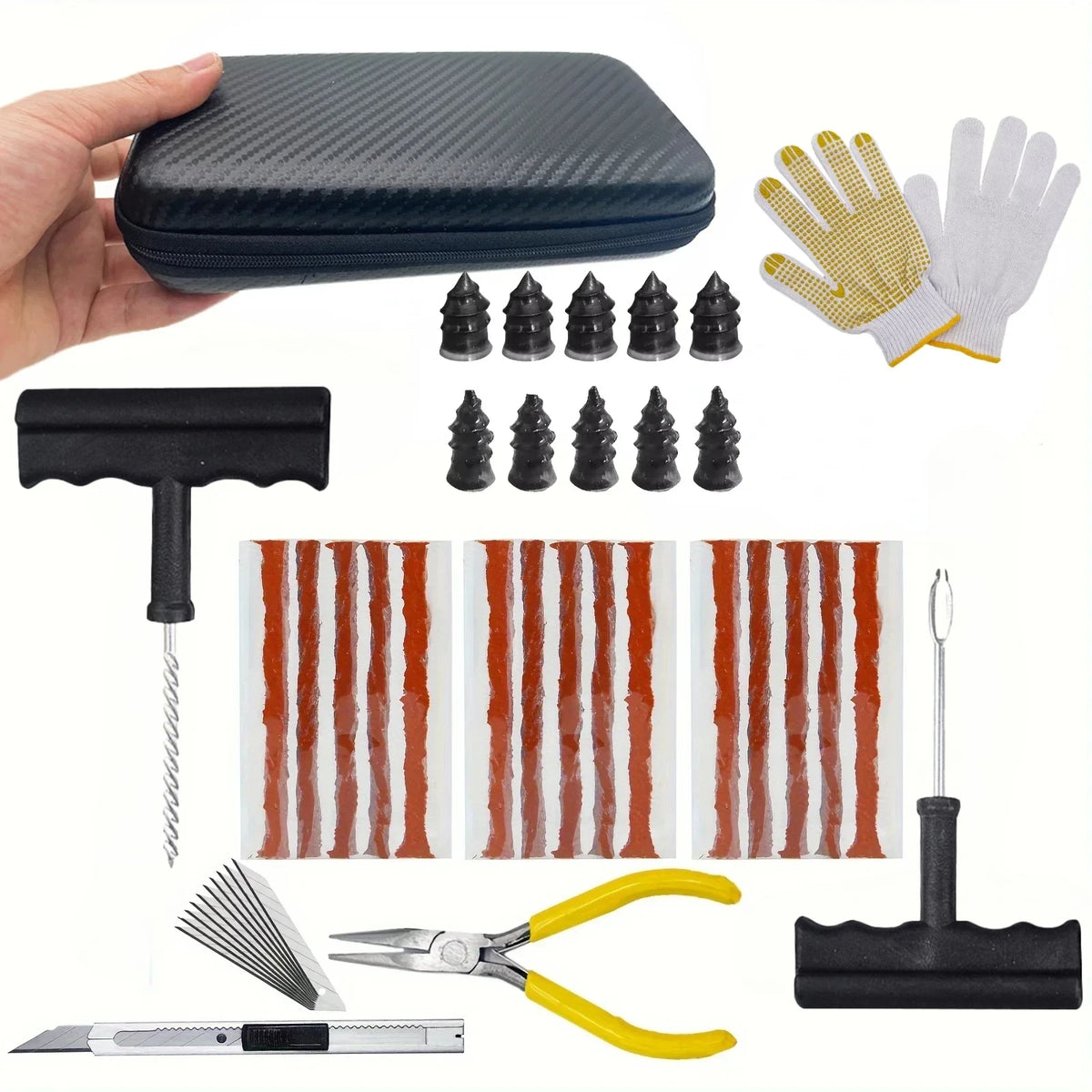 Kit De Reparación De Neumáticos De Motocicleta, Herramienta De Reparación De Pinchazos De Coche, Herramienta De Emergencia Para Pinchazos De Neumáticos, Kit De Reparación De Agitación De Pegamento Peneu De Moto