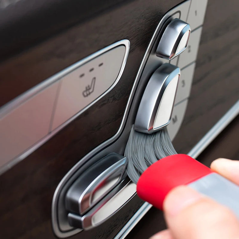 Cepillos De Limpieza De Detalles De Coche De Doble Cabezal, Limpieza De Salida De Aire De Coche, Acondicionador, Rejilla, Plumero, Cepillos De Limpieza, Herramientas De Limpieza Interior De Coche