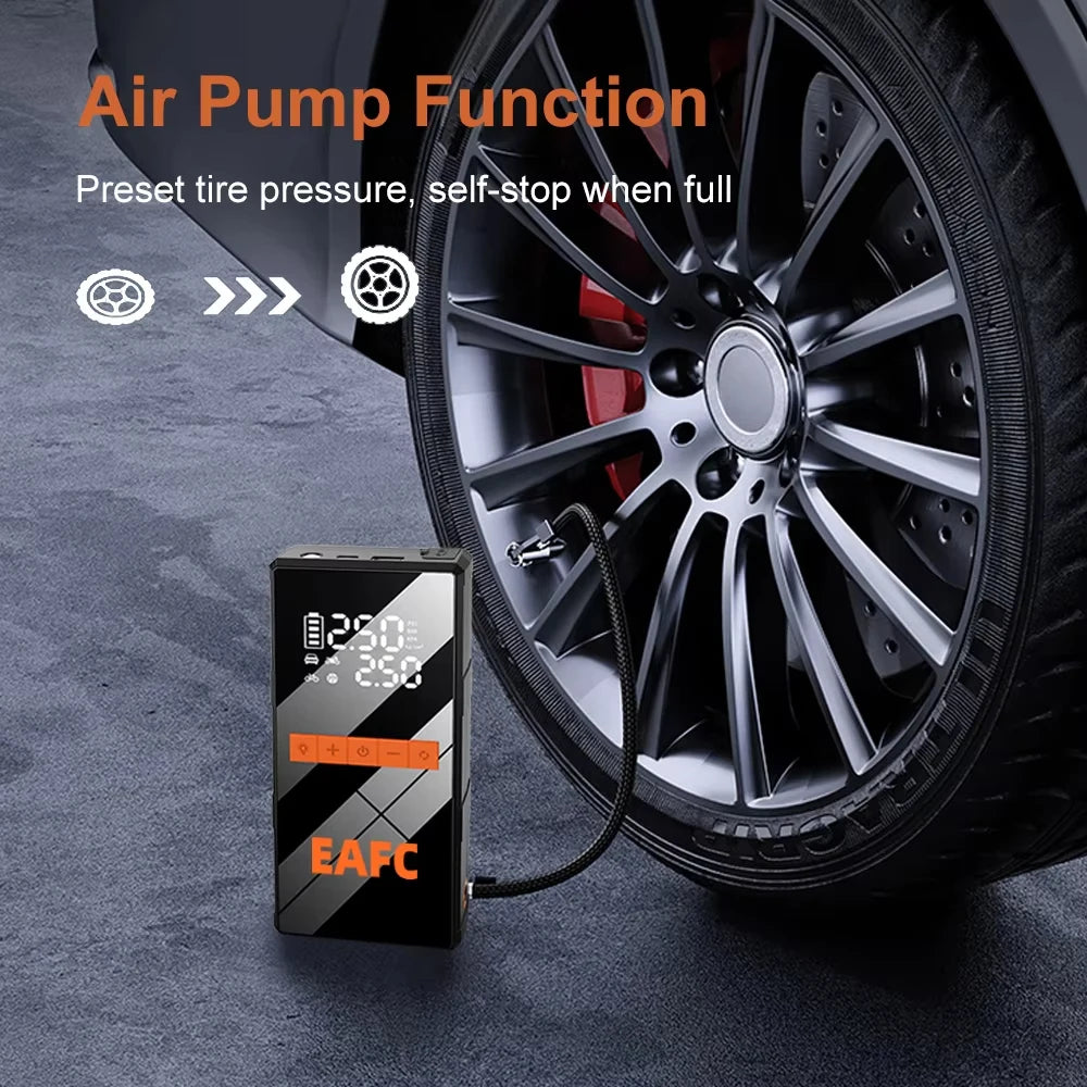Arrancador De Coches Portátil EAFC 150PSI Con Bomba De Aire, Batería De Emergencia 5000A Y Power Bank