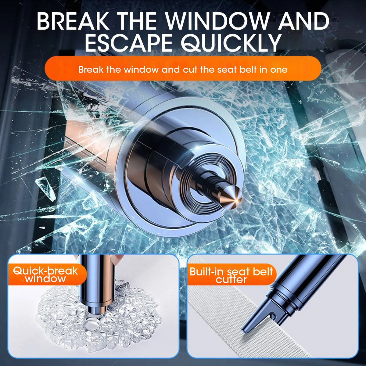 Martillo De Seguridad Para Coche, Rompeventanas De Vidrio Para Coche, Martillo De Escape De Emergencia Multifuncional Para Coche, Martillo Salvavidas, Trituradora De Vidrio